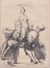 Croquis du Jour n°18 : Ils prétendent qi'ils la soutiennent-  lithographie originale. Daumier, Honoré 