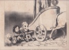 Ce char marchera toujours, ils auront beau vouloir mettre des bâtons dans les roues! -  lithographie originale. Daumier, Honoré