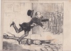 Actualités n°70 : L'Arbre de la Liberté. - Comment ! pas un ami pour lui crier : cassecou !-  lithographie originale. Daumier, Honoré