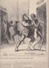 Actualités / Comme quoi la contrainte par corps n'est pas abolie partout - lithographie originale. Daumier, Honoré