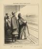 Physionomies prises au Chemins de Fer 1 - Ah !... enfin voila le train ! ... - lithographie originale . Daumier, Honor&eacute;