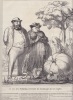 Croquis, d'automne par Daumier 2 - Le roi des Potirons recevant les hommages de ses sujets - lithographie originale . Daumier, Honoré