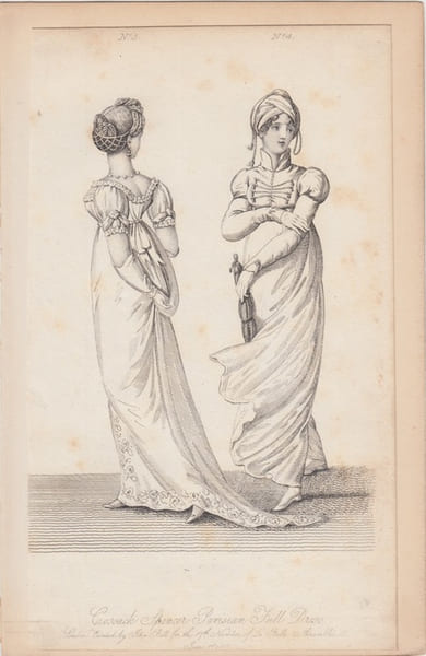 Cossack Spencer Parisian full dress - june 1807,Fashions for 1807 from La Belle Assemblee N&deg;17. La Belle Assembl&eacute;e or, Bell's Court and Fashionable ...