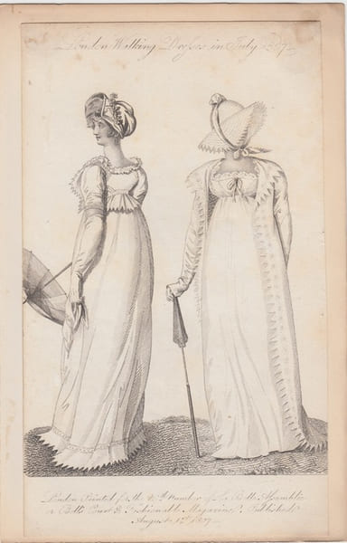 London Fashion in July 1807,walking dress - Evening Dress from La Belle Assemblee Fashions for 1807 from La Belle Assemblee. La Belle Assembl&eacute;e or, ...