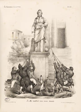 Si elle tombait vous seriez écrasés.Lithographie originale en noir sur Velin blanc.. Desperet ou Desperret, Auguste