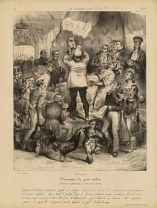 Naissance du juste milieu.Après un enfantement pénible de la Liberté.Lithographie originale en noir sur Velin blanc.