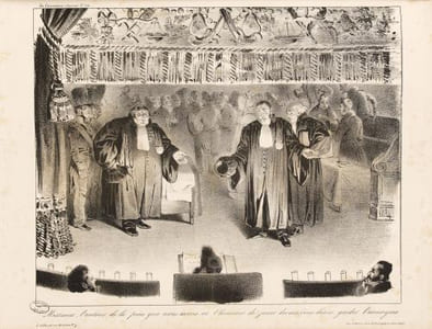 Messieurs, l’auteur de la pièce que nous avons eu l’honneur de jouer devant vous désire garder l’anonyme - Lithographie sur blanc.