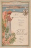 Menu illustré 1903 paquebot Iraouaddy. Cgie des Messageries Maritimes