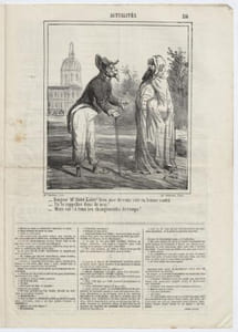 Bonjour Mr Abdel Kader ! bien aise de vous voir en bonne santé - Tu te rappelles donc de moi ? - Mais oui ! à tous les changements de temps ! -Lithographie