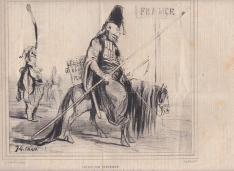 Prédiction Proudhon - Croquades politiques (Titre de l'ensemble) - Lithographie. Cham (Amédée Charles de Noé, dit)