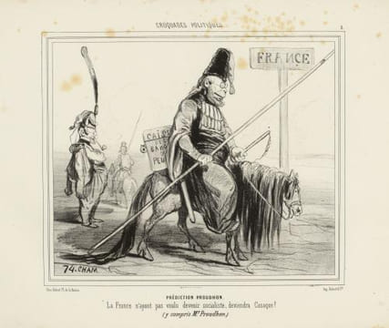 Prédiction Proudhon - Croquades politiques (Titre de l'ensemble) - Lithographie. Cham (Amédée Charles de Noé, dit)