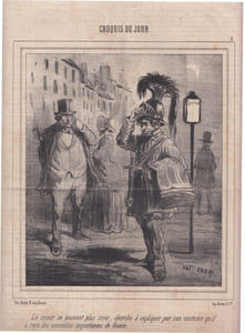 Le crieur ne pouvant plus crier...- Lithographie