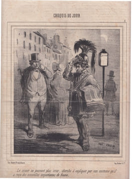 Le crieur ne pouvant plus crier...- Lithographie. Cham (Amédée Charles de Noé, dit)