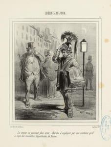 Le crieur ne pouvant plus crier...- Lithographie