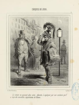 Le crieur ne pouvant plus crier...- Lithographie. Cham (Amédée Charles de Noé, dit)