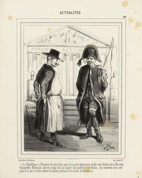 La République à l'honneur de vous faire part de la perte douloureuse qu'elle vient de faire de sa fille aînée [...]Actualités.196.- Lithographie. Cham ...