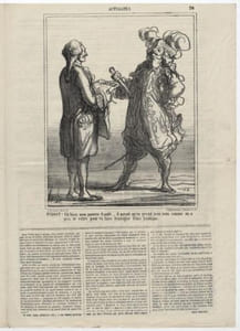 TURGOT - Eh bien mon pauvre Condé... il parait qu'on prend mon nom comme on a pris le vôtre pour en faire l'enseigne d'une boutique- Lithographie