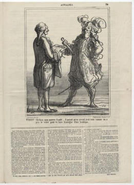 TURGOT - Eh bien mon pauvre Condé... il parait qu'on prend mon nom comme on a pris le vôtre pour en faire l'enseigne d'une boutique- Lithographie. ...