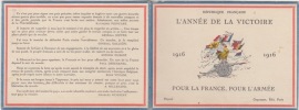 l'anné de la victoire - calendrier de poche 1916 - pour la France, pour l'Armée. Calendrier de poche