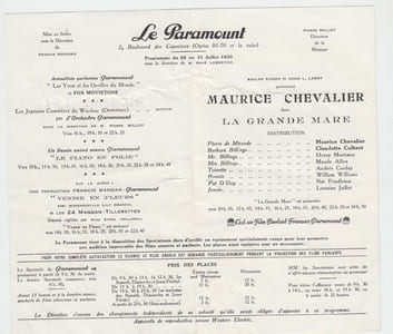 LE PARAMOUNT PROGRAMME MAURICE CHEVALIER dans la grande mare