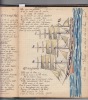 Cahier de chansons de marin manuscrit , avec dessins aquarellés,mars 1927 sur l'amiral Senes. Reynoud Marcel 