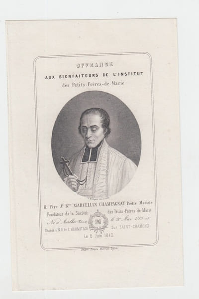 Offrande aux bienfaiteurs de l'Institut des Petits Freres de Marie - image de charit&eacute;. image de charit&eacute;