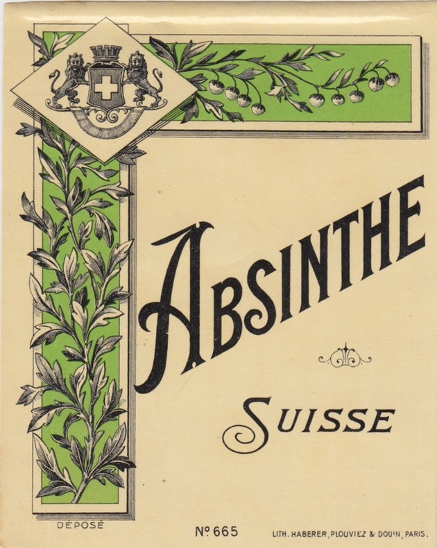 Absinthe Etiquette d' EXTRAIT d'ABSINTHE SUISSE 