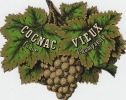 etiquette de COCNAC Vieux fine champagne Etiquette-chromo originale fin XIXe decoupée,complet. 