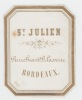 ancienne étiquette St Julien Bordeaux Pierre Gras & B.Lasserre-  Etiquette- litho originale or fin XIXe,bords dorés . 
