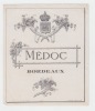 ancienne étiquette vin St EMILION Bordeaux -  Etiquette noire aux armes - litho originale fin XIXe,. 