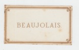 etiquette de BEAUJOLAIS -  Etiquette- litho originale fin XIXe,bords dorés carrés à point. 