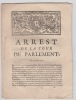 ARREST de la cour de Parlement 19 aout 1755. DUFRANC
