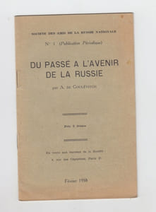 SOCIETE AMIS de la RUSSIE NATIONALE : DU PASSE A L'AVENIR DE LA RUSSIE