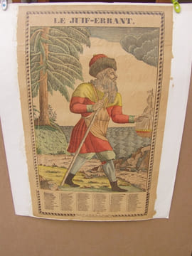 Le Juif-Errant image d'Epinal, Vosges, Gravure sur bois coloriée à la planche. PINOT, Charles François, Epinal (Vosges), 1817 - 1879