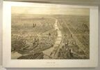 Paris en 1860. Vue à vol d'oiseau, prise au dessus du quartier de St. Gervais. lithographie originale à fond teinté. LITHOGRAPHIE] BENOIST F.- BENOIST ...