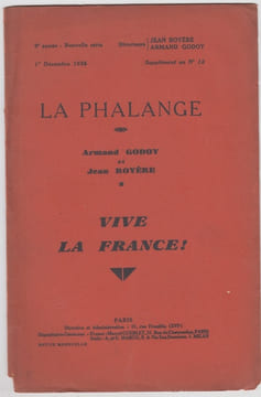 LA PHALANGE Armand GODY et Jean ROYERE - Vive la France - Revue n° 12. Armand Godoy et Jean Royère