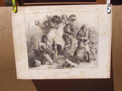 Le cri du peuple - Lithographie originale en noir sur Velin blanc.