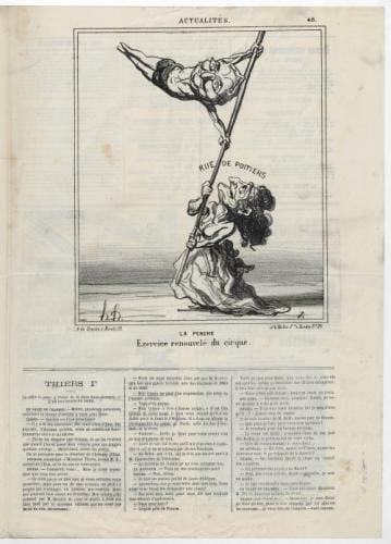 La perche exercice renouvel&eacute; du cirque- Lithographie -. DAUMIER Honor&eacute; - 