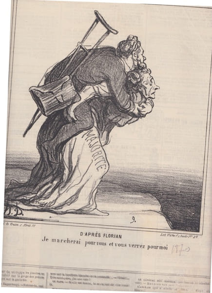 D'Apr&eacute;s Florian. Je marcherai pour vous et vous verrez pour moi. (Actualit&eacute;s), - Lithographie -. DAUMIER HONOR&Eacute; -