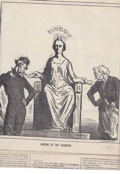 ACTUALITES - MARIANNE HUITRE et PLAIDEURS dont RATAPOIL- Lithographie -. DAUMIER HONOR&Eacute; -