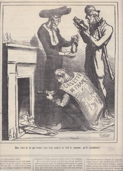 Bien vex&eacute;s de ne pas trouver dans leurs souliers de No&euml;l - Lithographie -. DAUMIER HONOR&Eacute; -