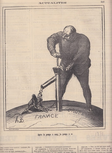 Apr&egrave;s la pompe &agrave; sang, la pompe en or, Actualit&eacute;s, Lithographie originale,. DAUMIER HONOR&Eacute; -