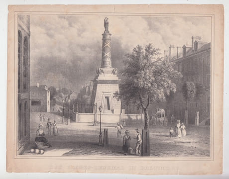 Das Sieges-Denkmal in Baltimore - originale Lithographie ca.17x23cm . Baltimore