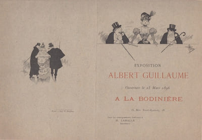 Exposition Albert Guillaume 25 mars 1896 ouverture le 25 mars 1896, à la Bodinière...- couvertures illustrées seules 