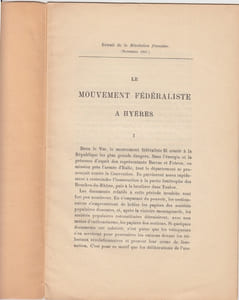 Le Mouvement fédéraliste à Hyères.