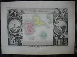 Carte de l'ILE DE LA GUADELOUPE, COLONIE FRAN&Ccedil;AISE (en Am&eacute;rique). LEVASSEUR, V.