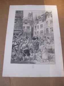 Vive la trés sainte Ligue lithographie originale en noir sur chine collé.