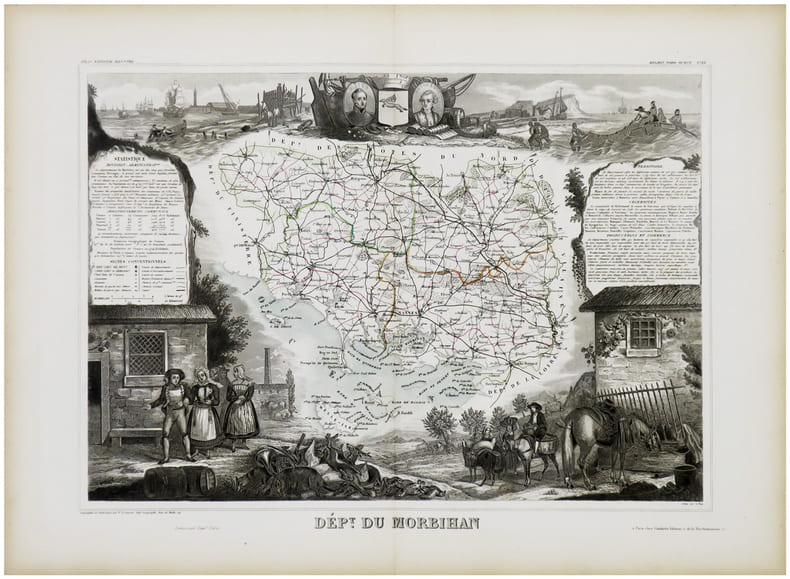 MORBIHAN ,Carte : . LEVASSEUR V.