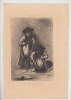 Deux idiots mendiants ou Nains mendiants - Grenade - Eau-forte originale (salon de 1888). Falguière