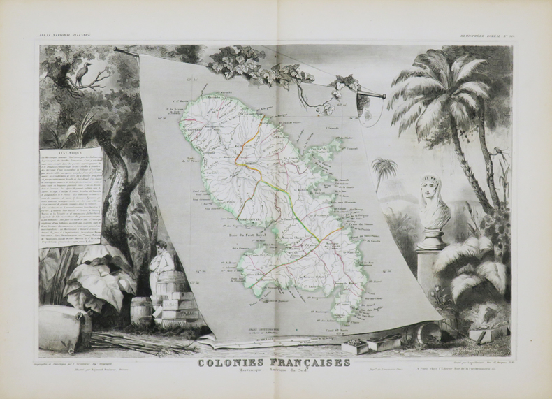 Carte DEPARTEMENT MARTINIQUE - Colonies françaises. Martinique. Amérique du Sud.. LEVASSEUR (Victor).